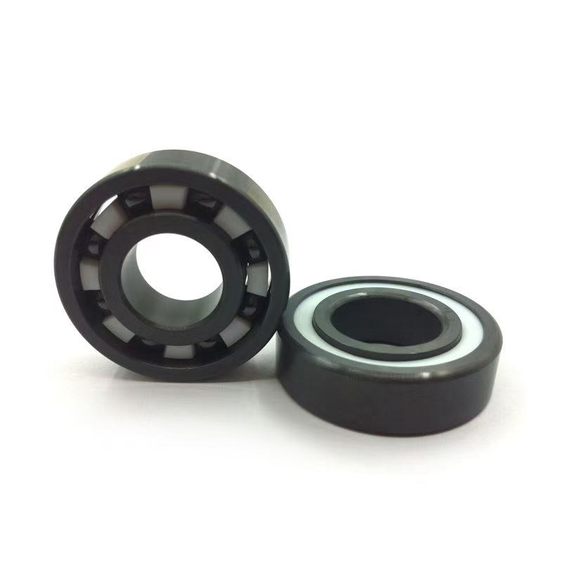 Hybrid ceramic bearing with PEEK cage